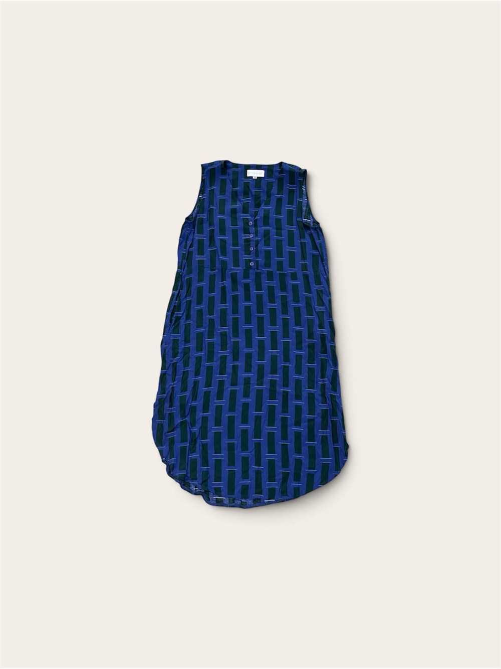 Corey Lynn Calter Navy and Black Geometric Sleeveless dress